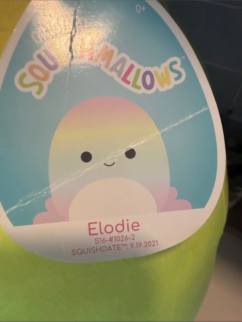 Squishmallows Elodie Plush Octopus in Yellow and Green Gradient
